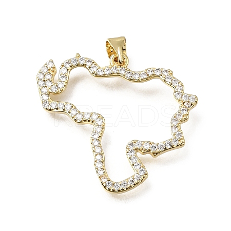 Brass Micro Pave Clear Cubic Zirconia Pendants CU-E002-04B-G-1