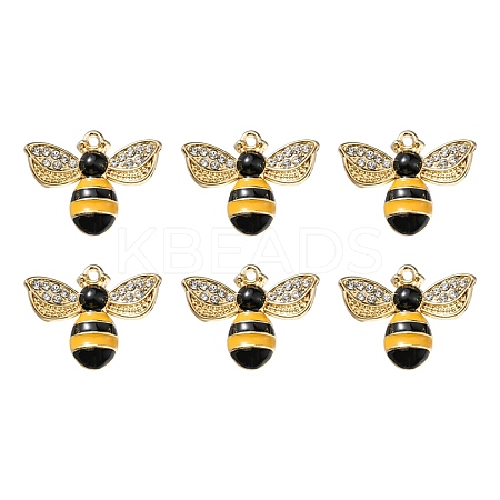6Pcs Rack Plating Alloy Enamel Pendants ENAM-YW0002-56D-1