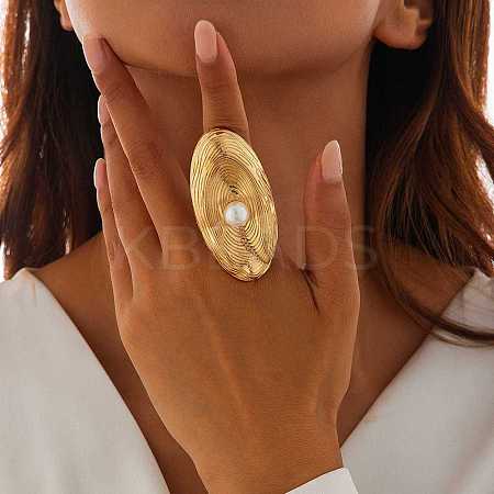 Oval Alloy Adjustable Rings for Women LS-RJEW-B108-05KCG-1