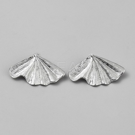 304 Stainless Steel Fan Stud Earrings EJEW-WH0020-50B-1