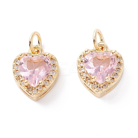 Brass Micro Pave Cubic Zirconia Charms ZIRC-A019-14G-F-1