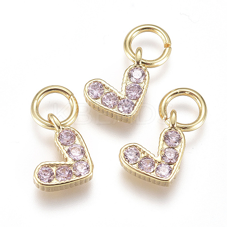 Brass Micro Pave Cubic Zirconia Charms LS-ZIRC-F111-08G-09-1