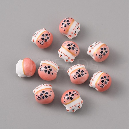 Handmade Porcelain Beads LS-PORC-WH0016-02B-1