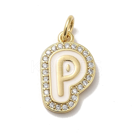Brass Micro Pave Cubic Zirconia Pendants KK-K354-02G-P-1