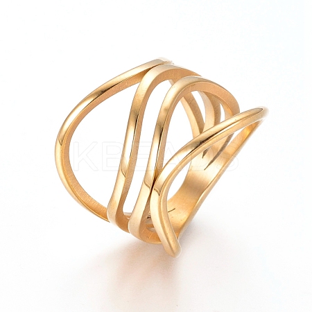 Unisex 304 Stainless Steel Finger Rings X-RJEW-L091-09-G-17mm-1