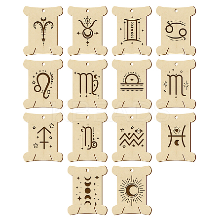 14Pcs 14 Style Plywood Thread Winding Boards WOOD-WH0060-07-1