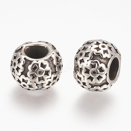 304 Stainless Steel European Beads STAS-E432-01AS-1