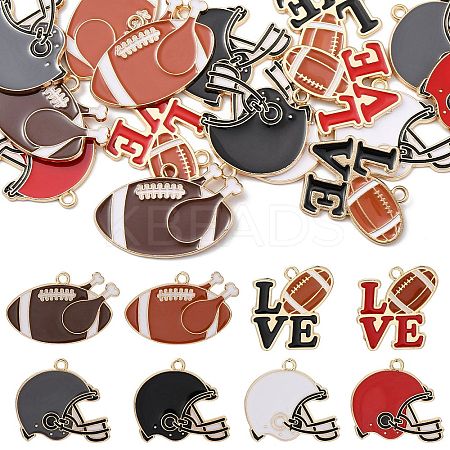 16Pcs 8 Style Alloy Enamel Pendants ENAM-CJ0005-79-1