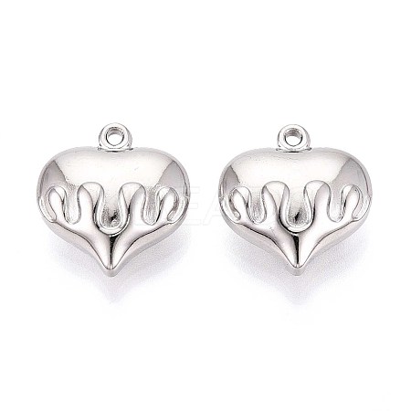 304 Stainless Steel Heart Pendants STAS-T067-43P-1
