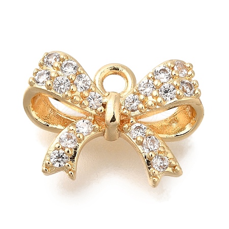 Brass Micro Pave Cubic Zirconia Pendants KK-Q001-11G-1