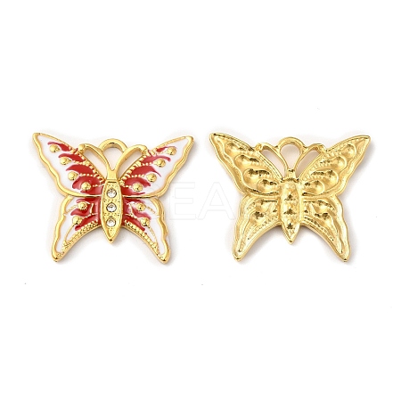 Real 18K Gold Plated 304 Stainless Steel Rhinestone Pendants STAS-A084-24G-01-1