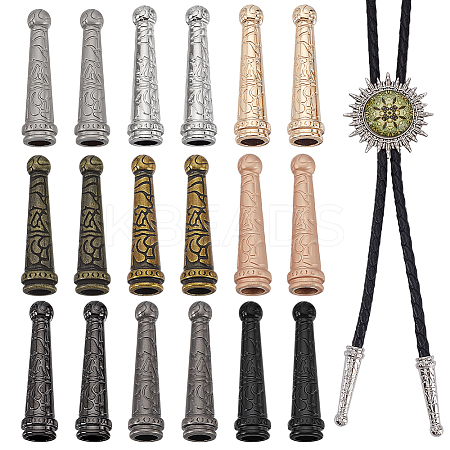 18Pcs 9 Colors Zinc Alloy Cord Ends FIND-GA0008-01-1