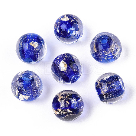 Handmade Gold & Silver Foil Glass Beads FOIL-N030-03A-01C-1