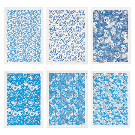 6Pcs 6 Styles Paper Ceramic Decals DIY-BC0015-29-1