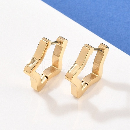 304 Stainless Steel Star Hoop Earrings EJEW-I320-26G-02-1