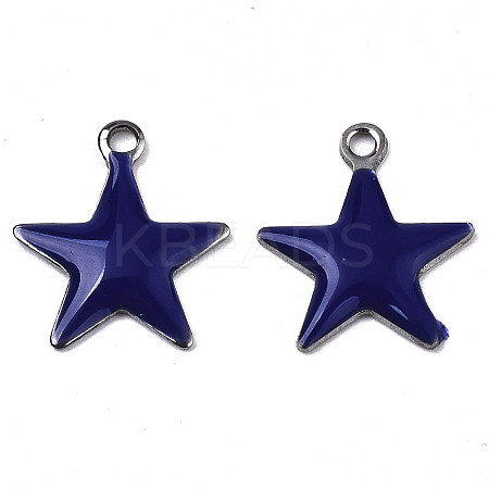 201 Stainless Steel Enamel Charms LS-STAS-N088-14B-1