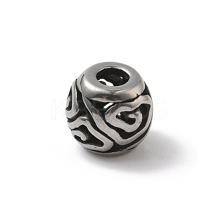 304 Stainless Steel European Beads STAS-H238-09K-AS-1