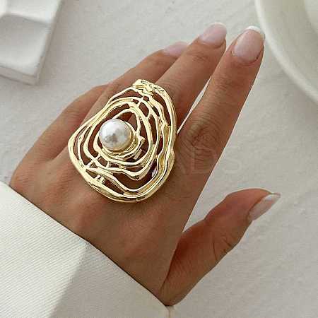 Round Alloy Adjustable Rings for Women RJEW-B108-04KCG-1