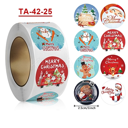 Christmas Theme Paper Self-Adhesive Stickers X-DIY-B077-01A-09-1