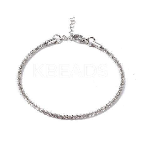 Non-Tarnish 304 Stainless Steel Bone Rope Chain Bracelet for Women BJEW-I311-01B-P-1
