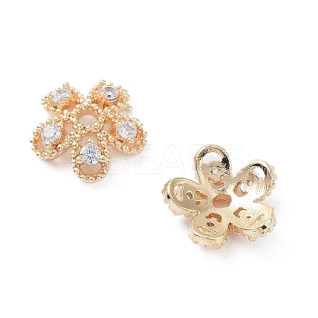 Brass with Clear Cubic Zirconia Bead Caps KK-A183-83G-1