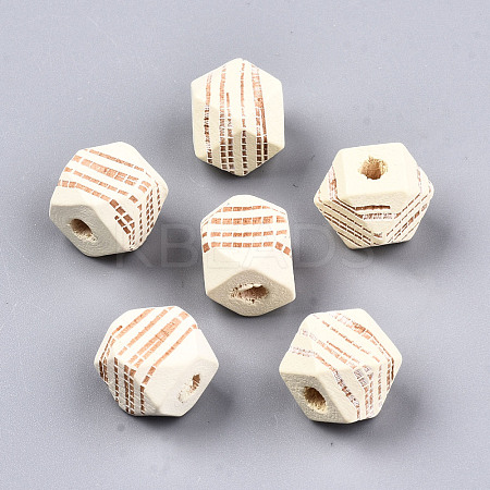 Painted Natural Wood Beads WOOD-T021-52A-12-1