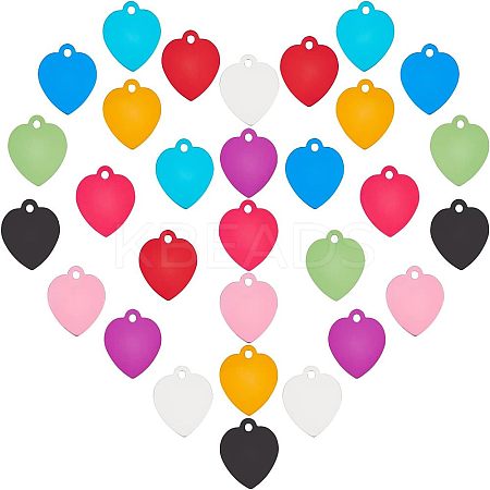 30Pcs 10 Colors Aluminum Blank Pendants ALUM-FH0001-07-1