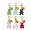 Alloy Enamel Bear Pendant Decorations HJEW-JM01483-1