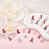 40Pcs 2 Colors AIDS/Breast Cancer Awareness Ribbon Enamel Pins JEWB-ME0001-23-4