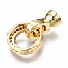 Brass Micro Pave Clear Cubic Zirconia Fold Over Clasps KK-T063-60G-NF-3