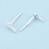 Teardrop 925 Sterling Silver Stud Earring Finddings STER-K174-14S-5