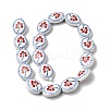 Hand Painted Oval Porcelain Beads PR-CBA03B0-01B-4