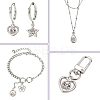 50Pcs 5 Styles Plastic with Resin Rhinestone Pendants KY-CJ0001-94-7