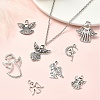 50Pcs 8 Styles Tibetan Style Alloy Moon with Fairy Pendants FIND-YW0005-15-5