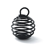 Carbon Steel Spiral Bead Cage Pendants IFIN-WH0027-47A-EB-1