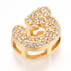 Brass Micro Pave Cubic Zirconia Charms KK-N254-217G-G-2