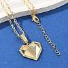Brass Micro Pave Clear Cubic Zirconia Heart Pendant Necklaces NJEW-Q040-01G-1