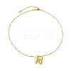 Ion Plating(IP) Initial Letter 304 Stainless Steel Pendant Necklace NJEW-R265-05G-H-2