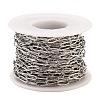 Tarnish Resistant 304 Stainless Steel Textured Paperclip Chains CHS-I009-01P-3