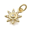 Brass Micro Pave Cubic Zirconia Charms KK-D431-020A-G-2