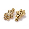 Brass Micro Pave Clear Cubic Zirconia Pendants KK-K258-15G-RS-2