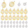 50Pcs 2 Colors Iron Wire Spiral Bead Cage Pendants IFIN-PH0002-11-1