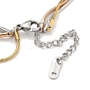 304 Stainless Steel Herringbone Chain Bracelets BJEW-H618-15MC-3