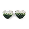 Gradient Color Heart Shaped Polymer Clay Rhinestone Beads CLAY-NH0002-03B-1