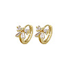 Bowknot Brass Cubic Zirconia Hoop Earrings FS-WGFE704-02-2
