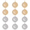 12Pcs 2 Colors 304 Stainless Steel Coin Pendants STAS-UN0064-48-1