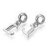 Platinum Rack Plating Alloy Rhinestone European Dangle Charms PALLOY-T048-36P-L-2