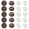 DIY Round Wood & Aluminum Brooch Making Kits DIY-FH0009-69A-1