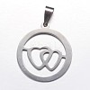 Non-Tarnish 201 Stainless Steel Pendants STAS-N0018-02P-1