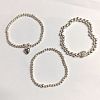 3Pcs 3 Style Iron & Polymer Clay Rhinestone Beaded Stretch Bracelets Set BJEW-PH01674-1